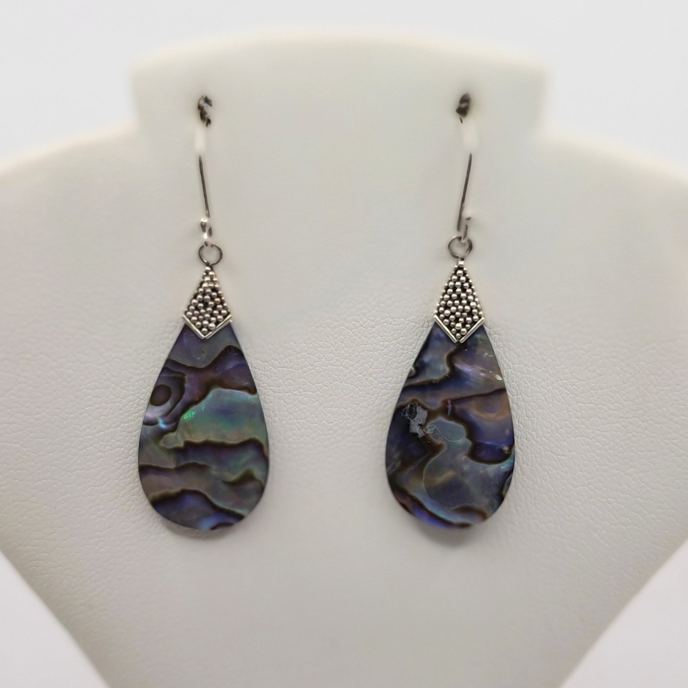 NEW Abalone Shell Earrings in 925 Sterling Silver - Picture 3 of 6